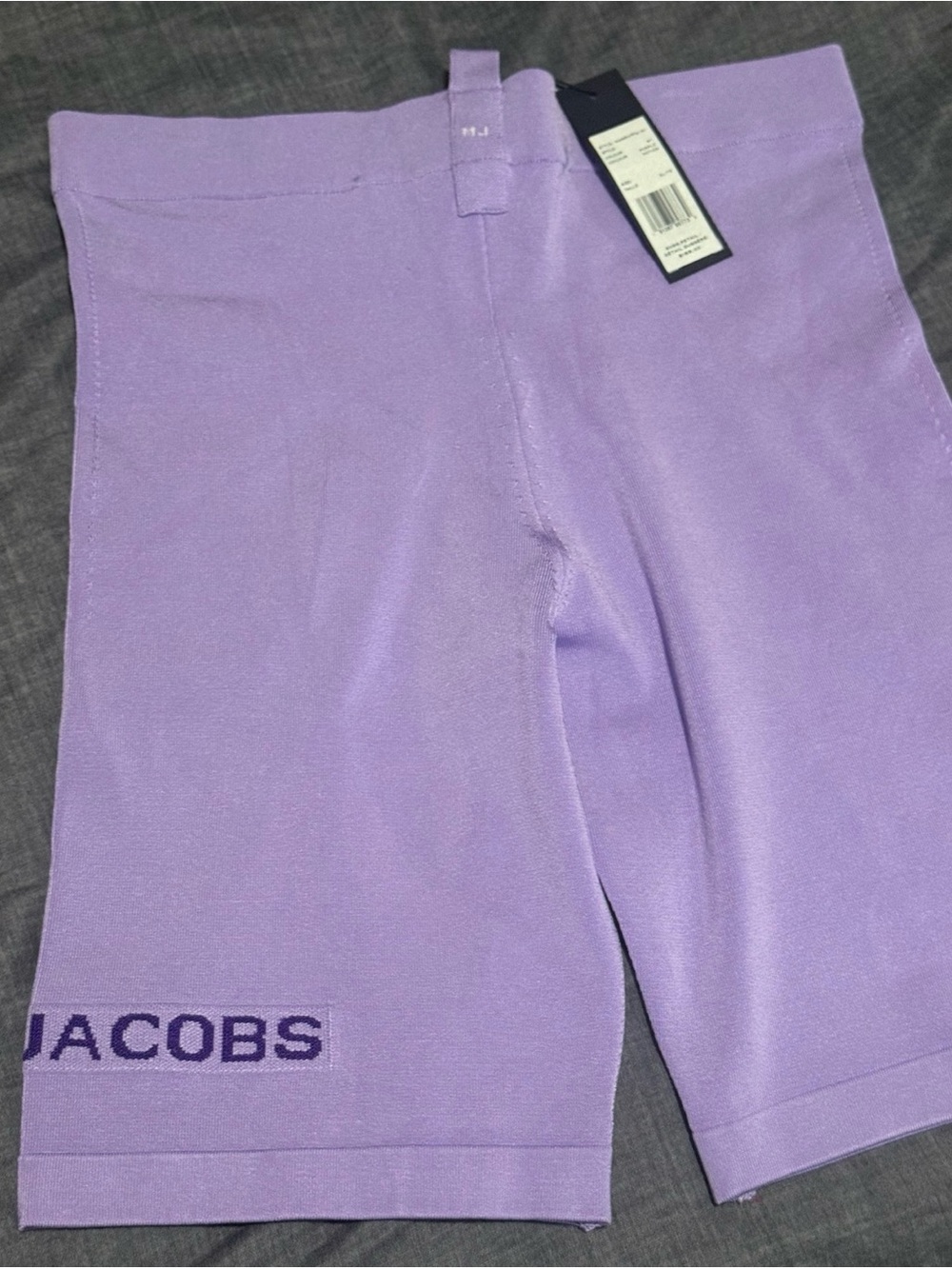 Marc Jacobs womens Purple Logo Bike Shorts and shirt - Picture 4 of 6
